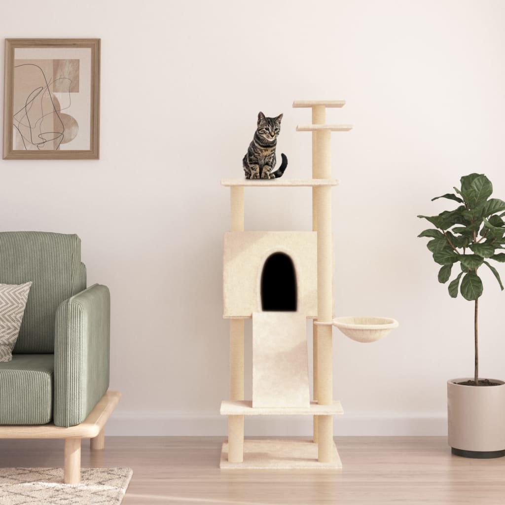 Cat Tree Scratching - Cream 153 cm