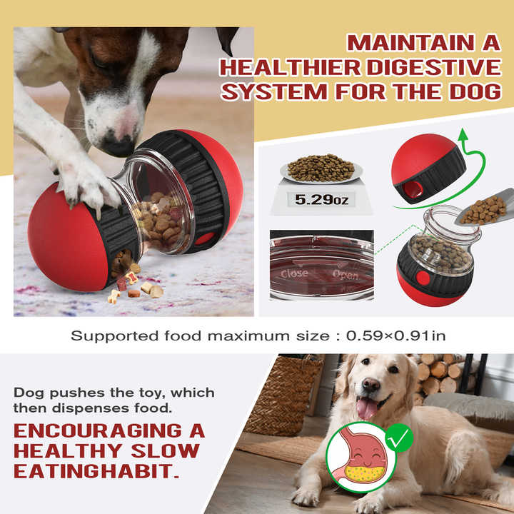 Dog Slow Feeder Toy Interactive - Food Dispenser Ball for Healthy Digestion