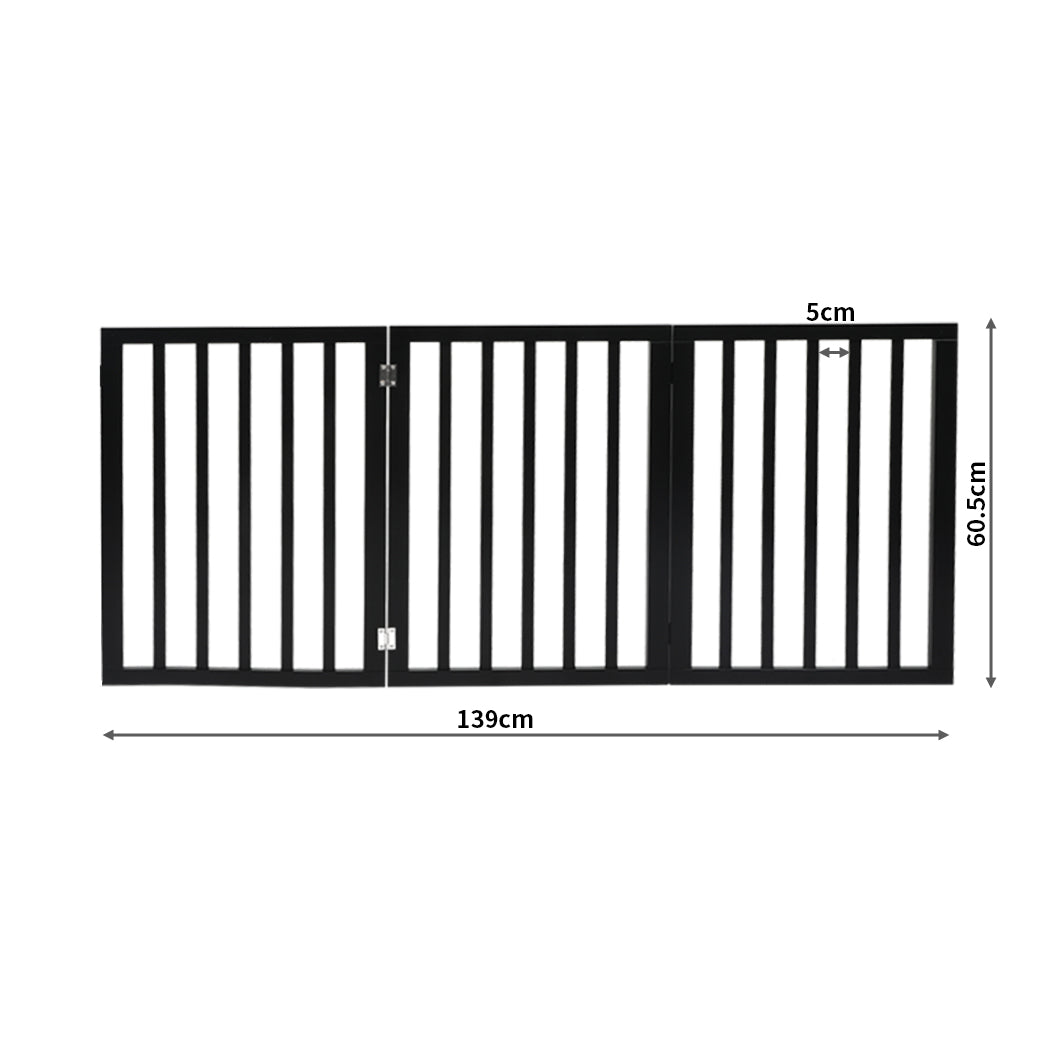 Wooden Pet Gate Dog Fence Black 2000x 3MM